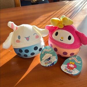 Sanrio My Melody and Cinnamoroll Plush Toys Squishmallows Pearl tea with smell